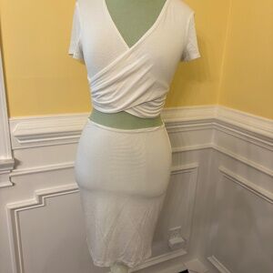 Lulus Two Piece Crop Top And Mini Skirt.  Size: S